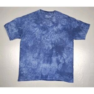 The Mountain Blank Tie Dye T Shirt Mens XL Y2k Blue 100% Cotton USA Made.